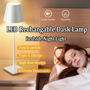 LED Rechargeable Desk Light Wireless Table Lamp Stepless