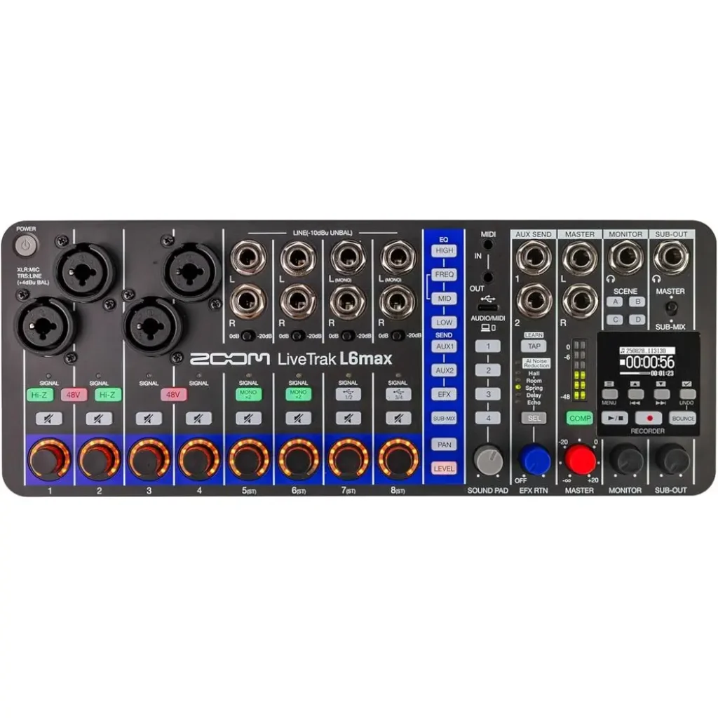 LiveTrak L6max Digital Mixer Recorder, 12-Channel, 32-Bit loat,