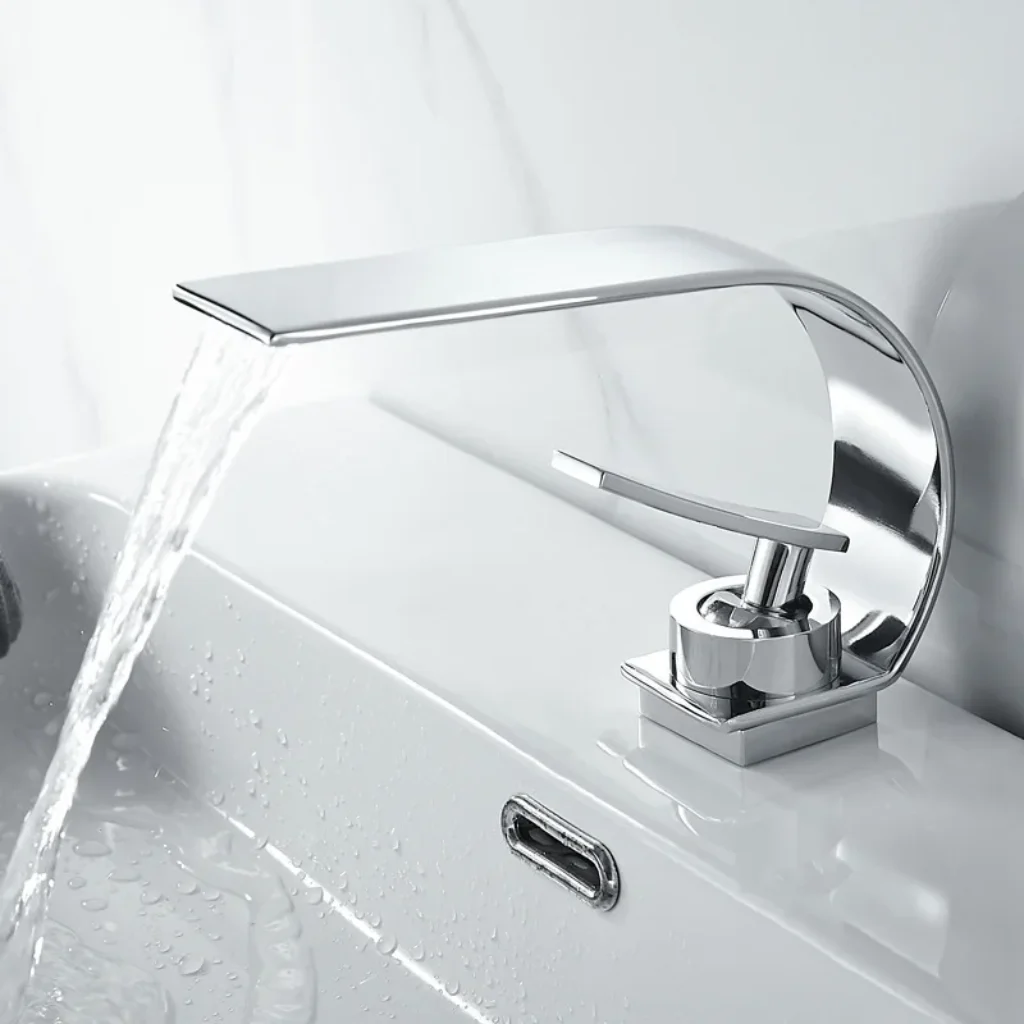Luxury Brass Basin Faucet Deck Mounted Black Cold
