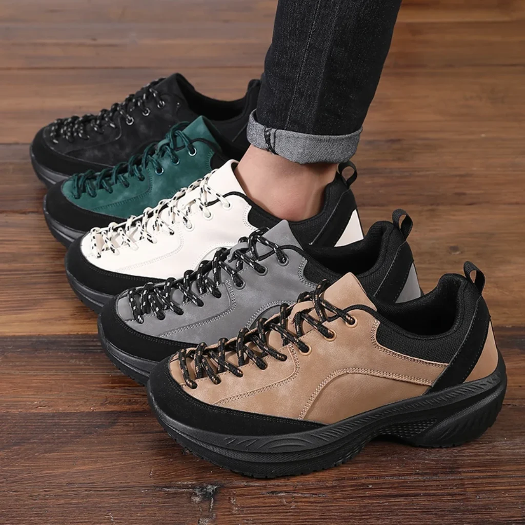 Men Wide Suede Hiking Shoes Non Slip Wear