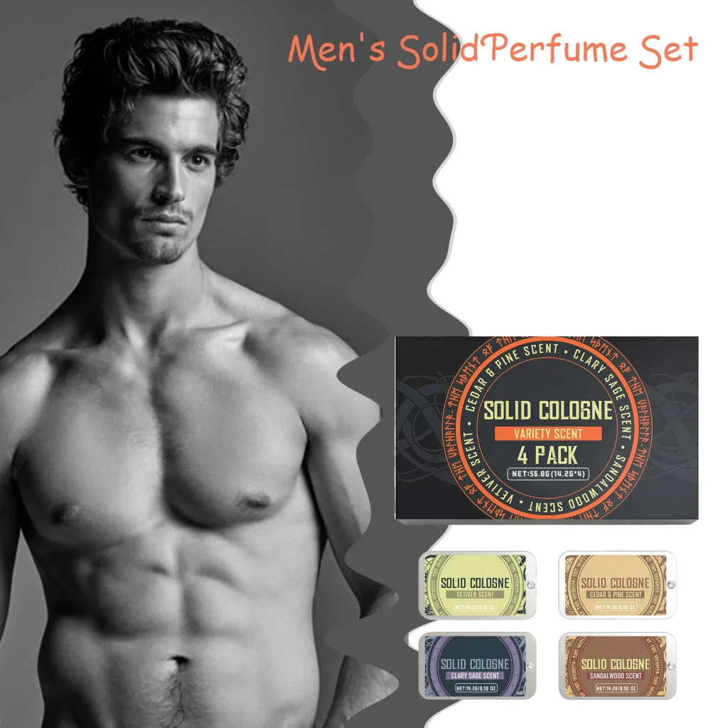Men’s Solid Perfume Set 4 Different Natural Scents
