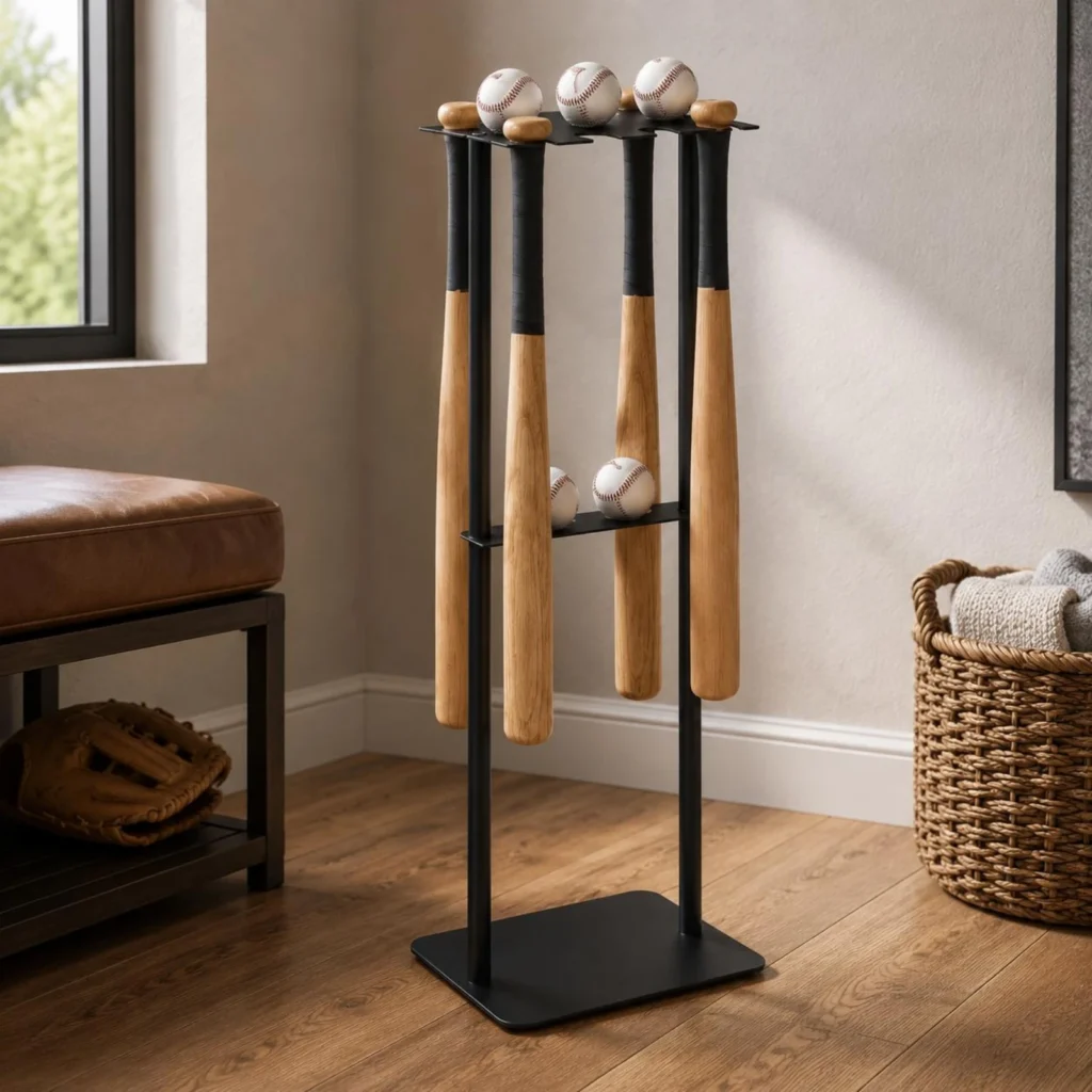 Metal Baseball Display Rack Space Saving Baseball Club