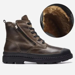 Natural Cow Leather Men Winter Boots Handmade Retro