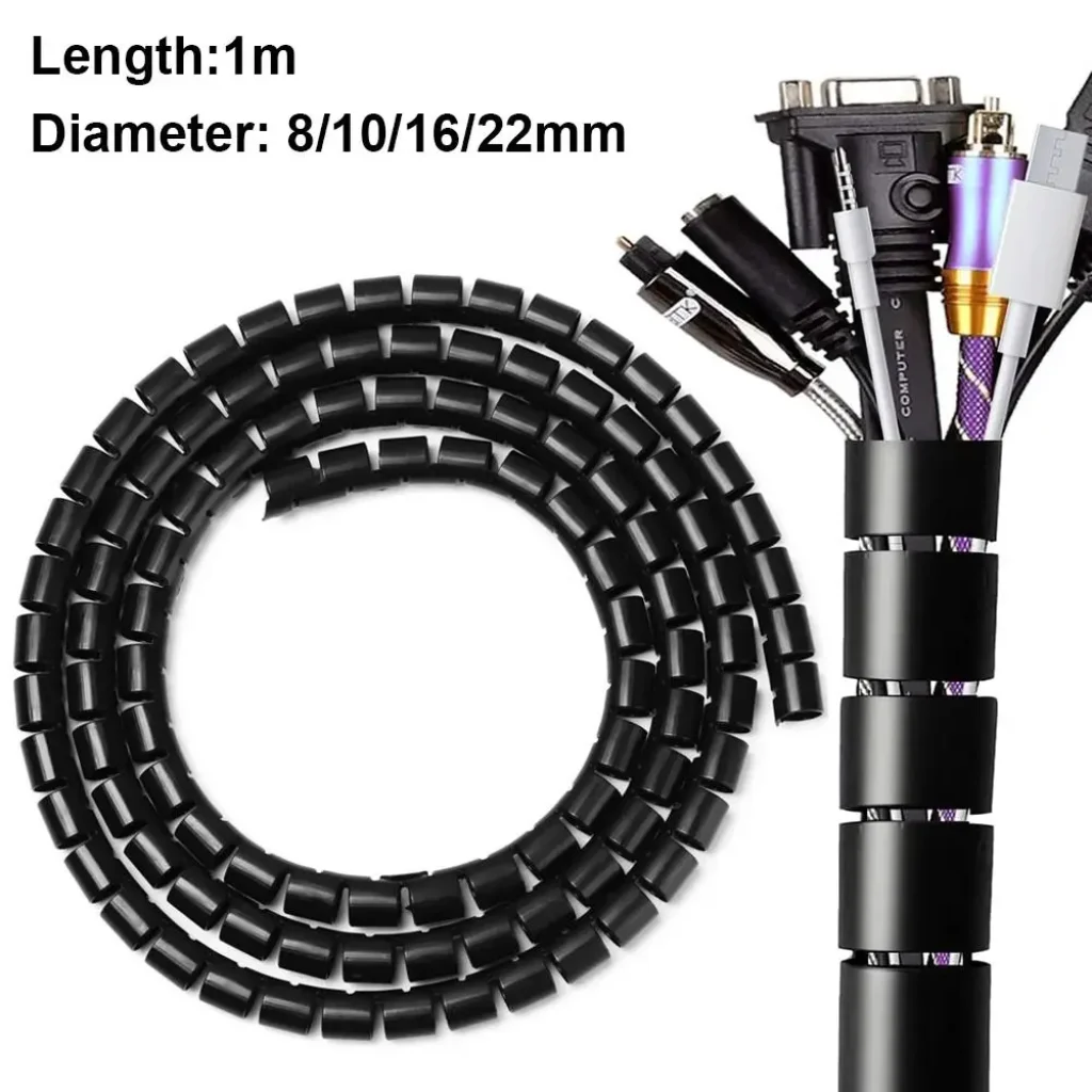 8/10/16/22mm Wire Protector Flexible Spiral Tube Line Organizer