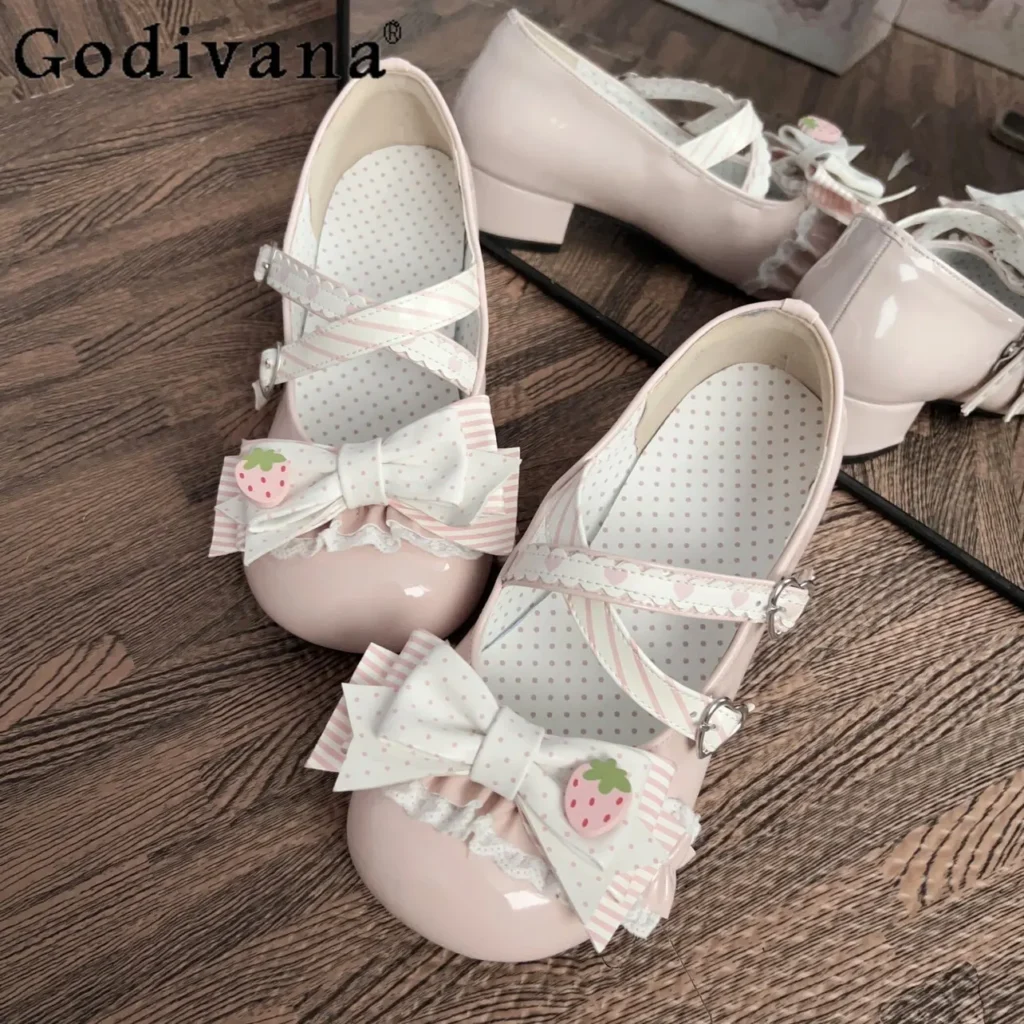 Original Pink Lolita Strawberry Shoes Women Spring Cute