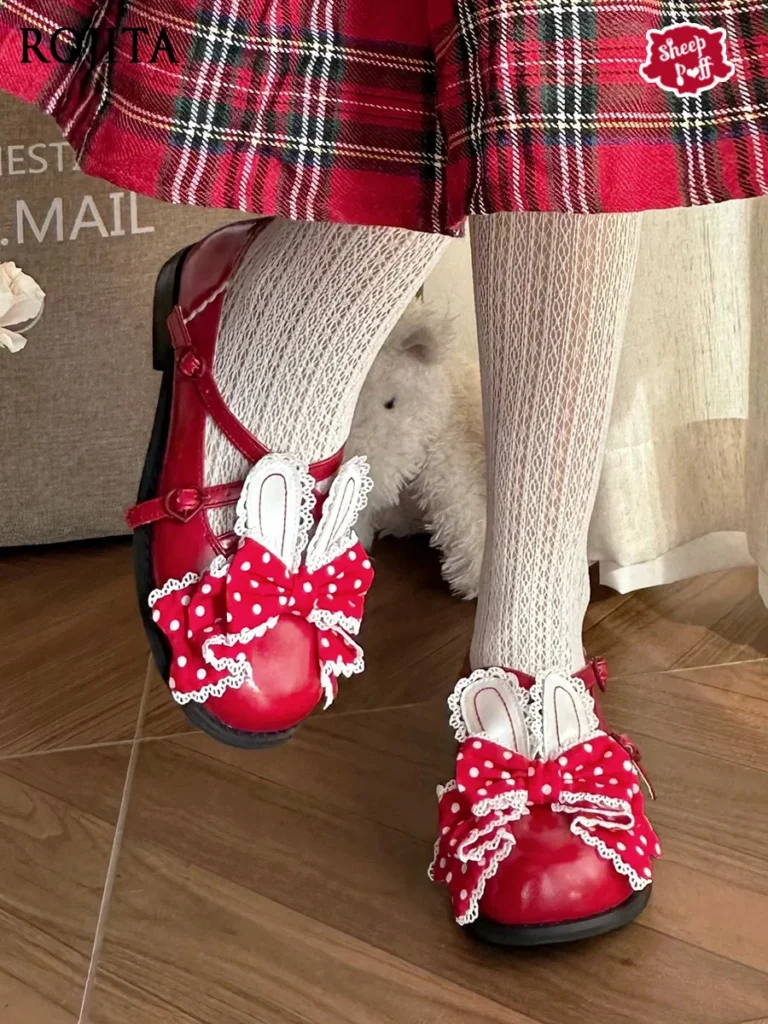 Pink Shoes Sweet Polka Dot Bunny Ear Bow