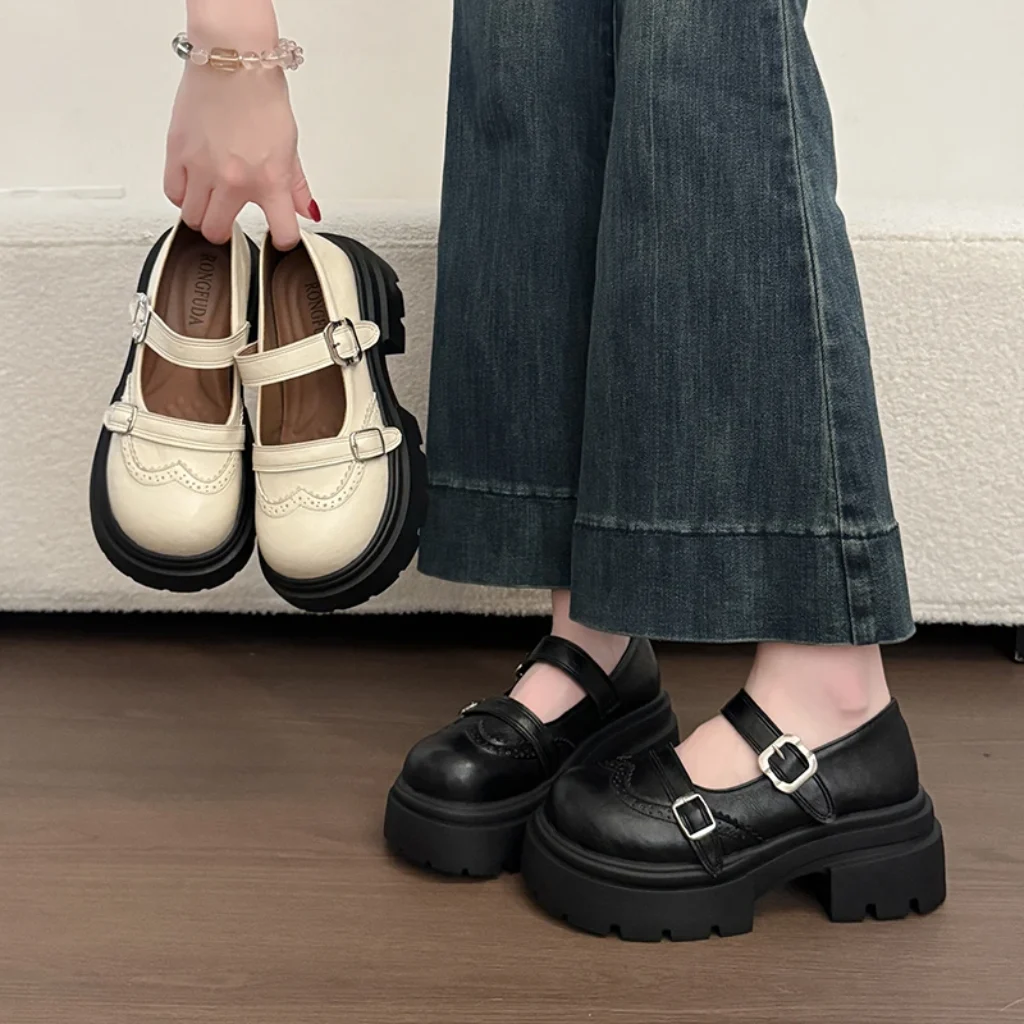 Platform Comfortable Mary Jane Shoes Women 2026 One