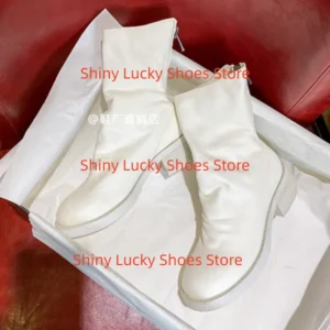 Pleated Shoes Ladies Round Toes Chunky High Heels