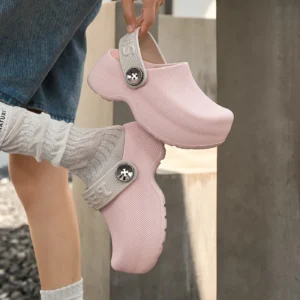 Popular high-end ins thick-soled heightening bag head slippers