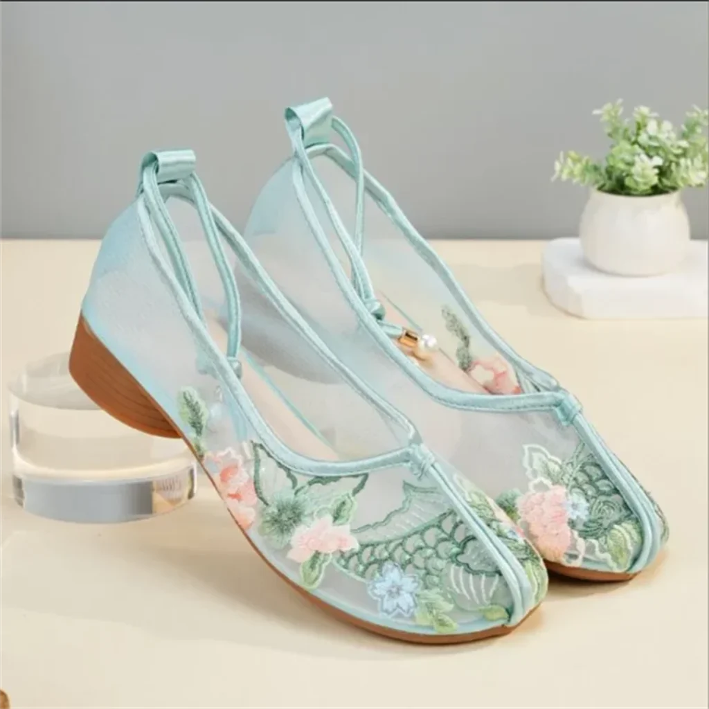 Popular Sandals Mesh Shoes Embroidered Modern Breathable Antique