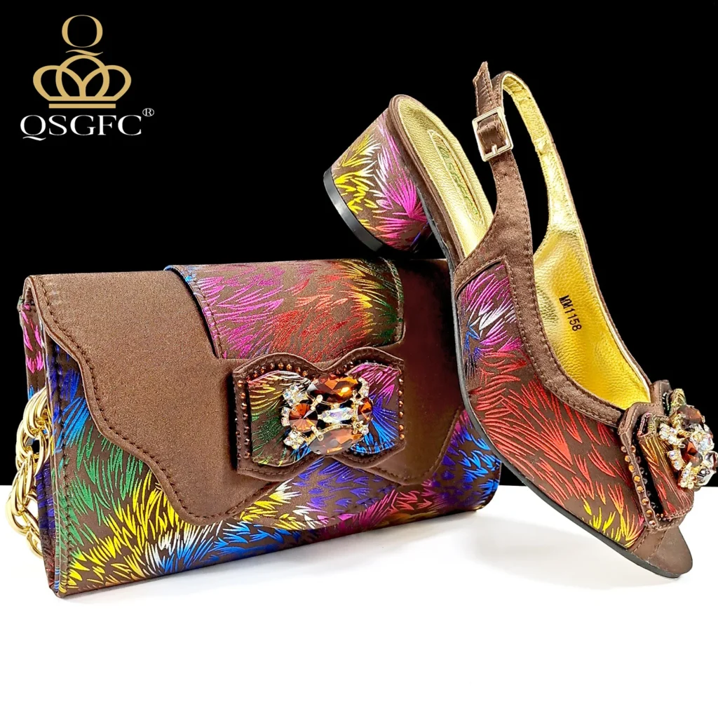 QSGFC Design Nigerian Style Women Heels Shoes Elegant