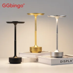 Rechargeable Alloy Table Lamp Bedroom Wireless Touch Lamp