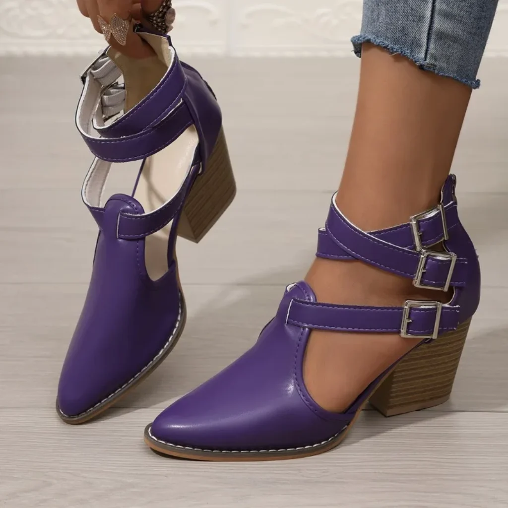 Romans Autumn Pointed Toe Shallow Mouth One Strap
