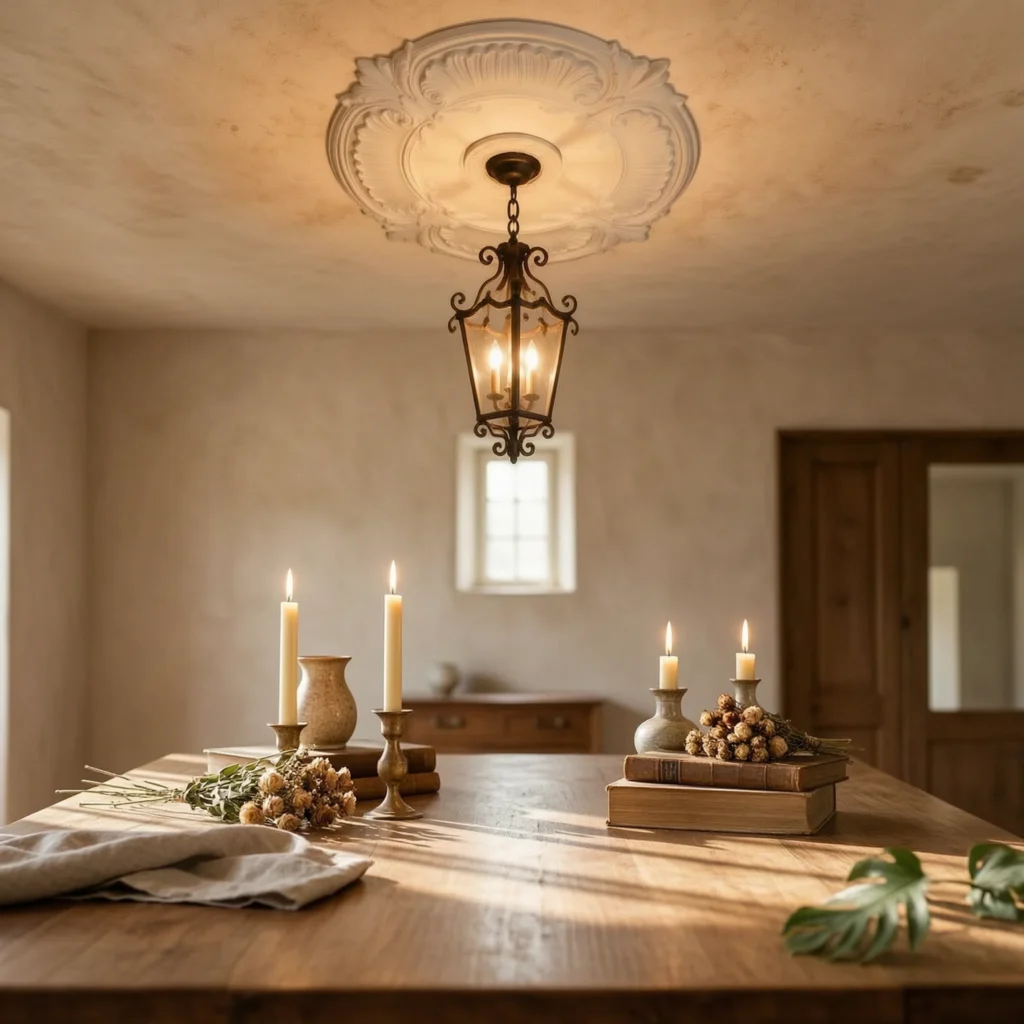 Round PU Ceiling Medallion Ornate Decorative Ceiling Medallion