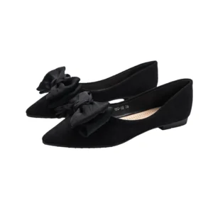 Silk Bowknot Flats Women Flock Ballets Spring Single