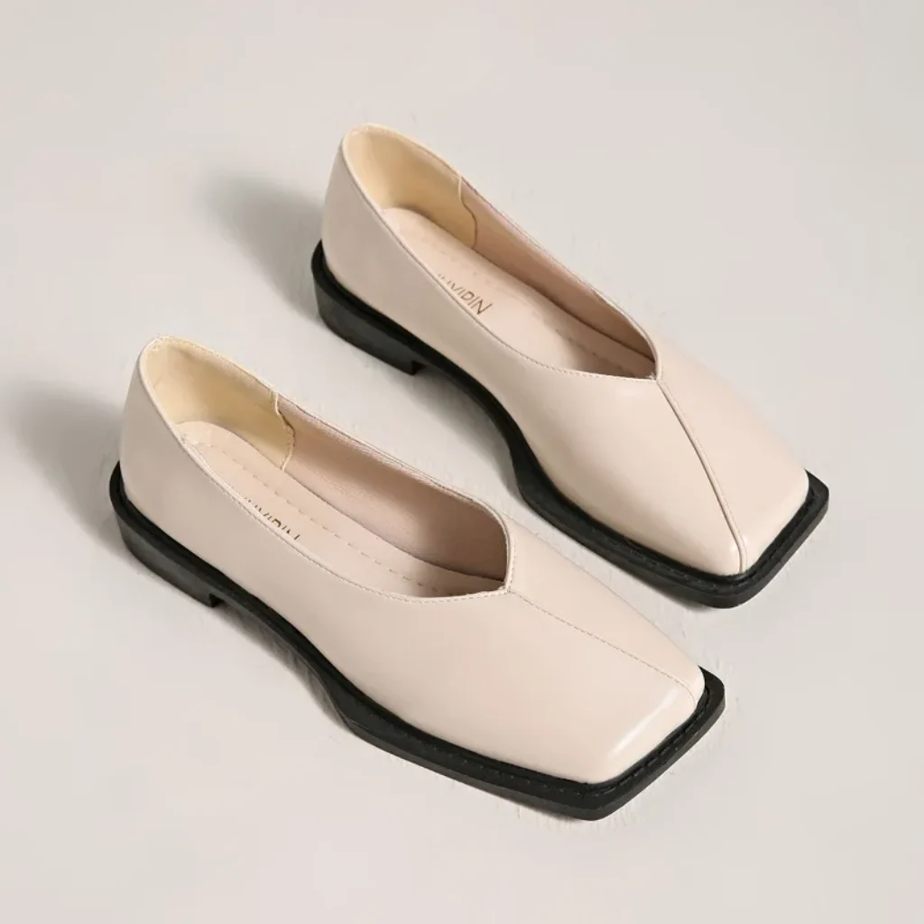 Slip-on Block Heel Single Shoes Fashion Square Toe