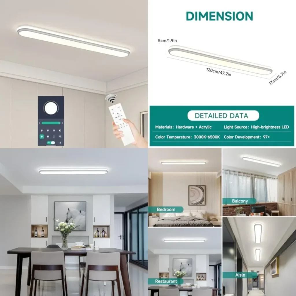Smart Feet Lear LED Ceilg Light, 68W Dimmable