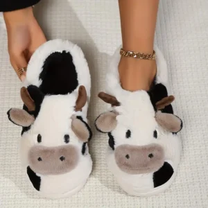 Soft Cow Slippers Women – Cozy Animal-Themed Home