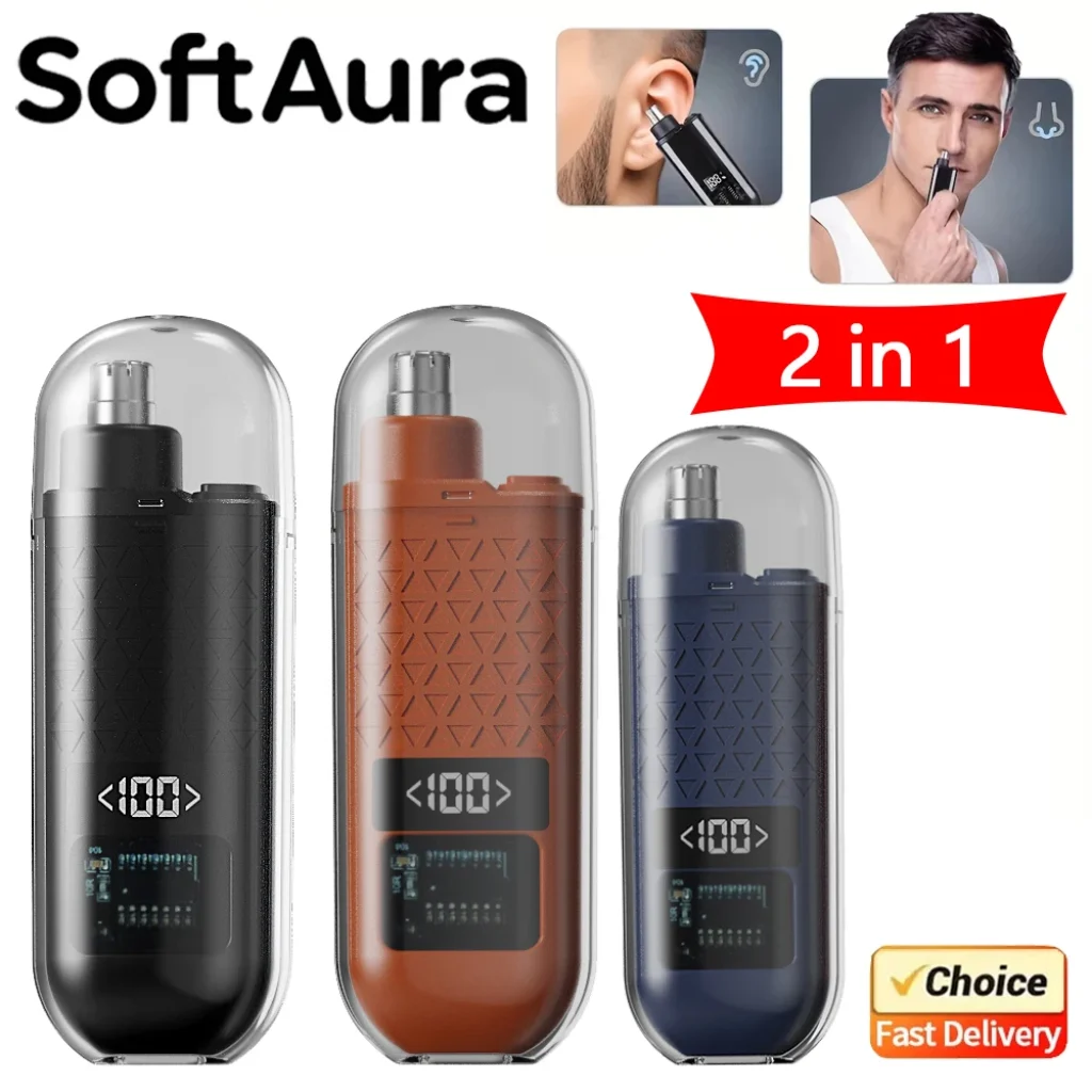 SoftAura 2026 Portable Electric Nose Hair Trimmer USB