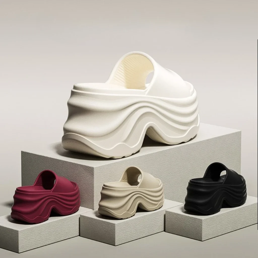 Solid Color EVA Platform Slippers Women Thick Sole