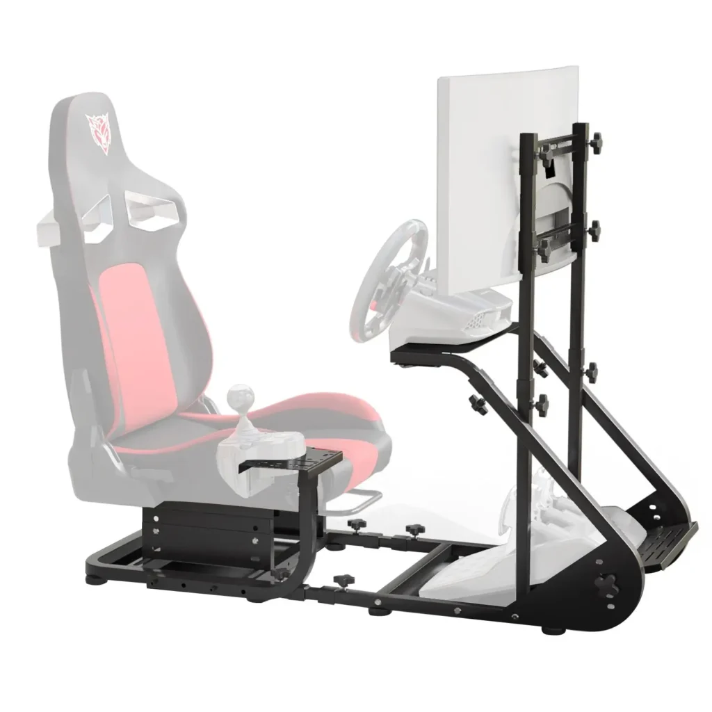 Stable Racing Wheel Cockpit Powder-Coated Steel Frame Compatible