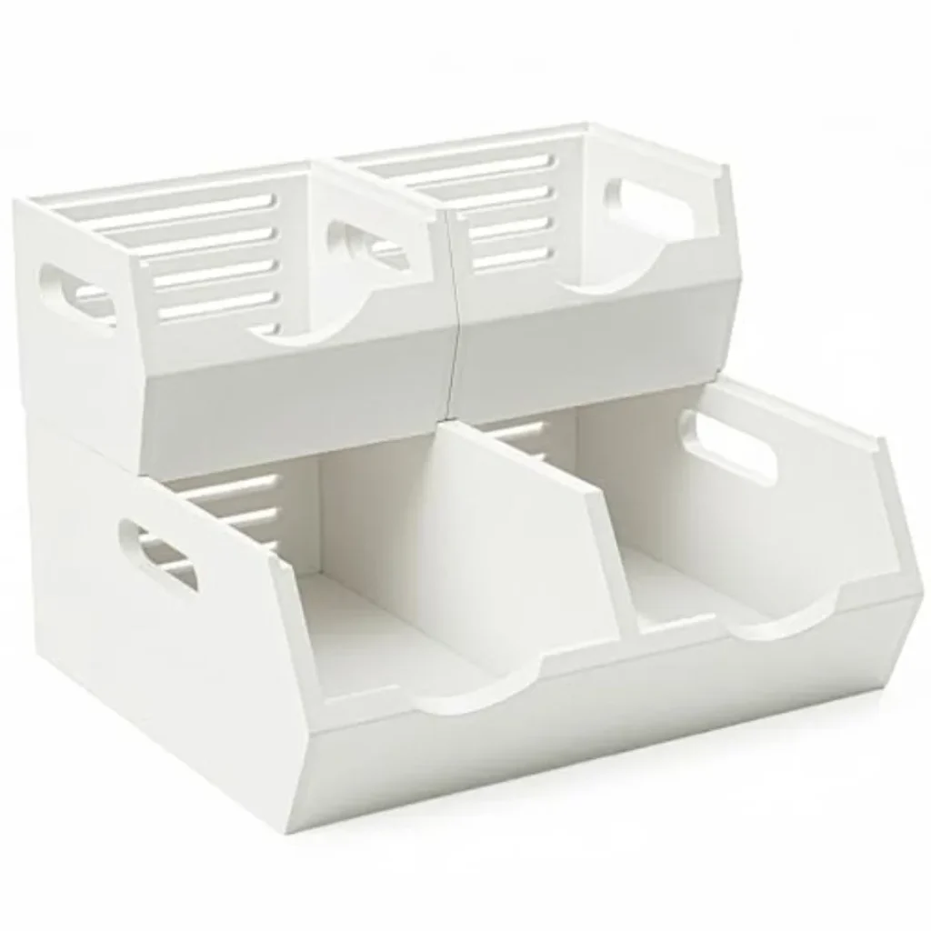 Stackable Solid Wood Storage Bins Kitchen Pantry Countertop,