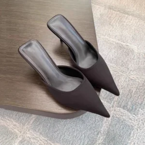 *Summer Elegant High-heeled Slippers Women Baotou Fashionable Pointed