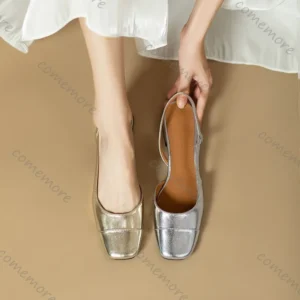 Summer French Comfortable Square Toe Shallow Mouth Pumps