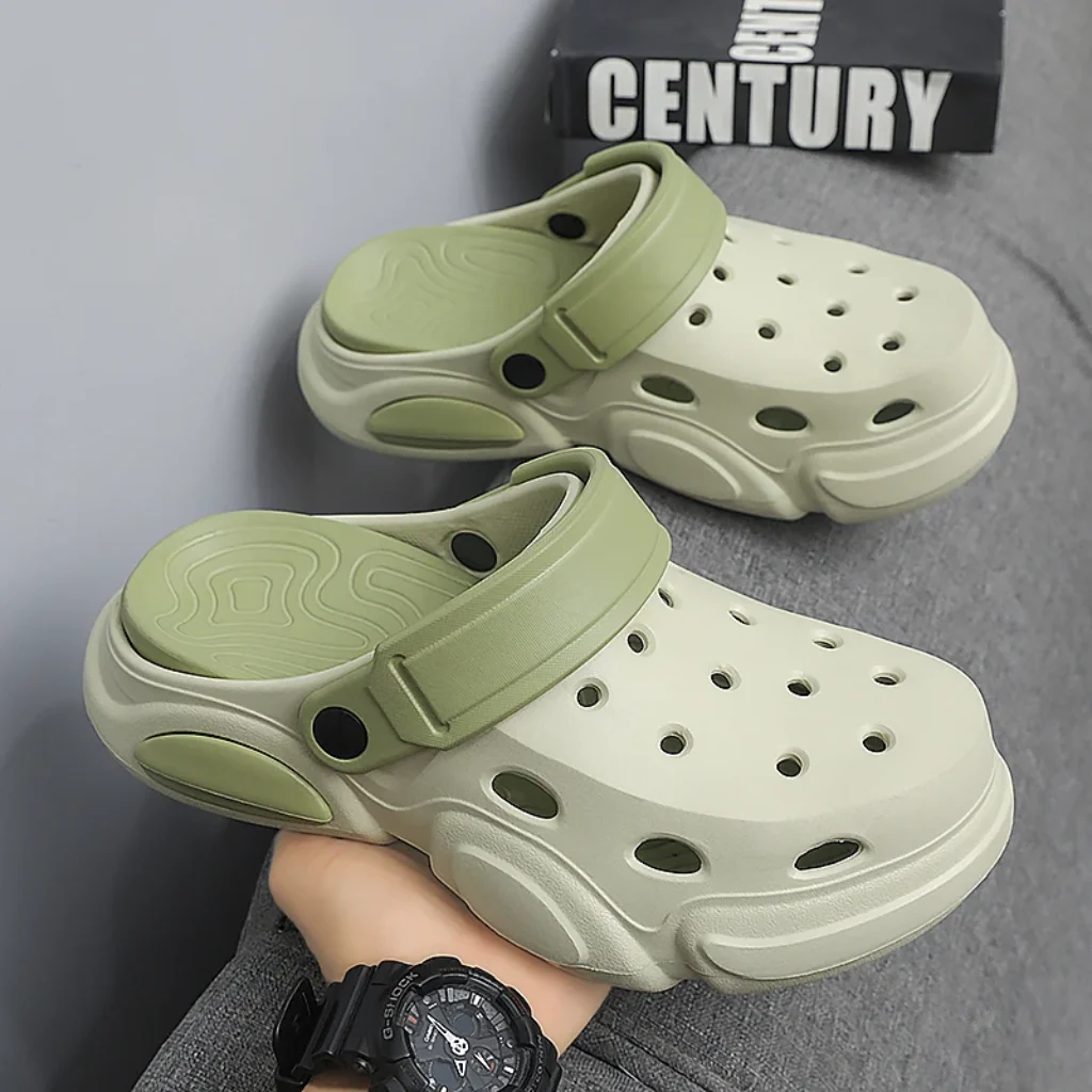 Summer Men’s Thick-Soled Non-Slip Breathable Toe-Cap Sandals Casual