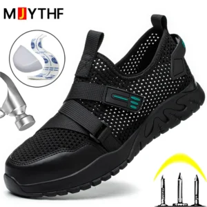 Summer Mesh Work Sneakers Men Safety Shoes Composite
