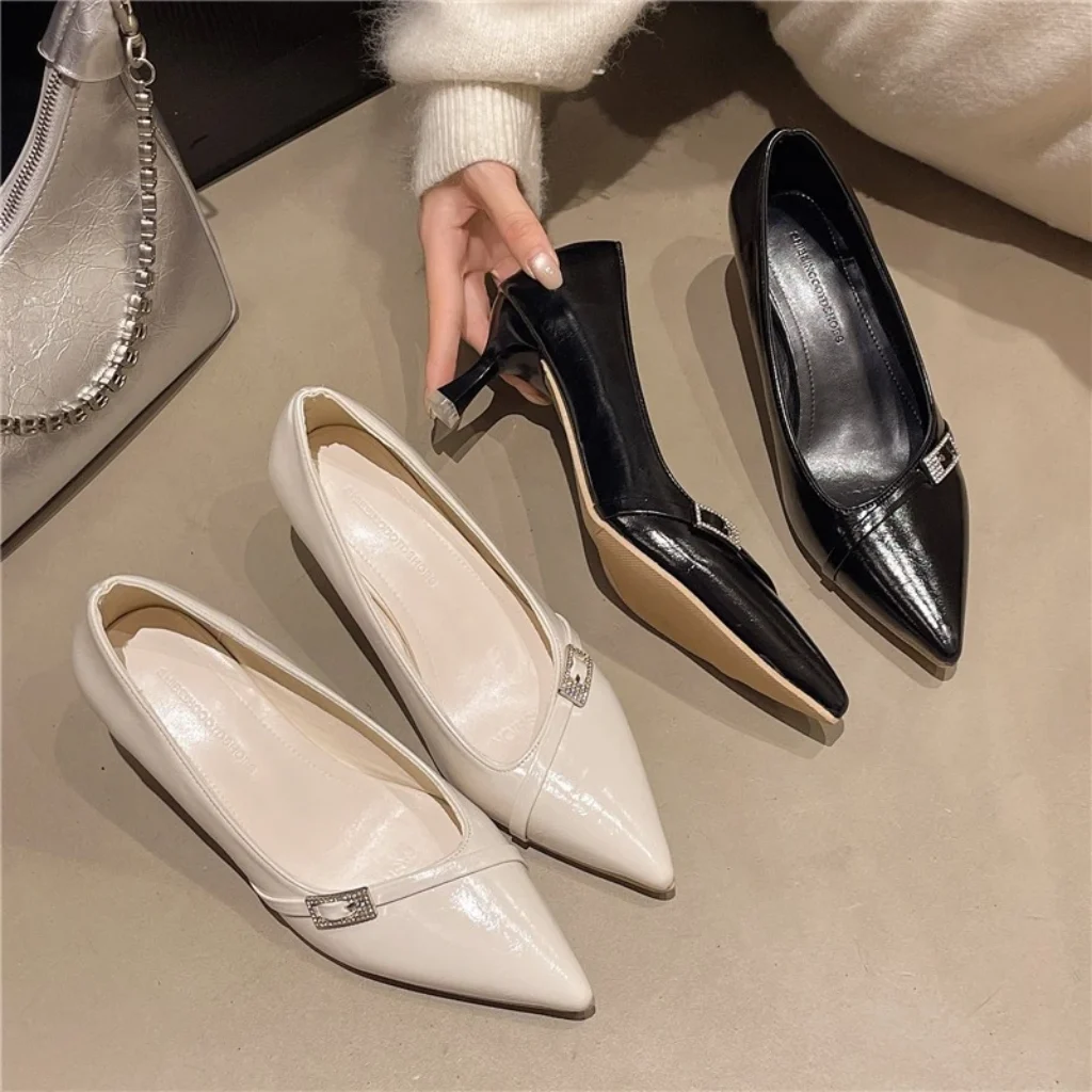 Temperament Small High-heeled Shoes Women’s 2025 French Shallow