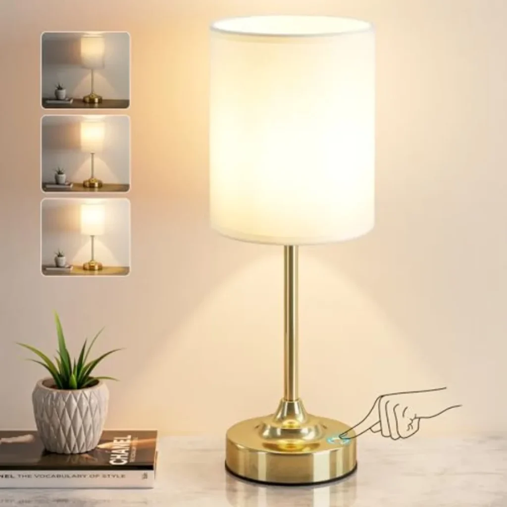 Touch Control Cordlss Table Lamp, USB-C Rechargeable Lamp
