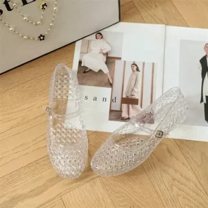 Transparent Crystal Women’s Shoes Mary Jane Flat Bottom