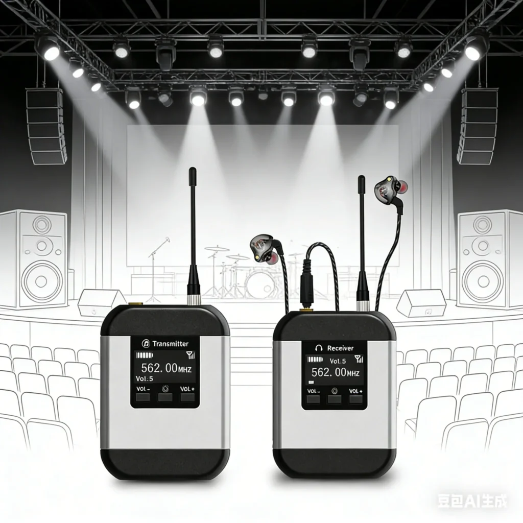 UHF Wireless In-Ear Monitoring System 20 Channels Auto-Pairing