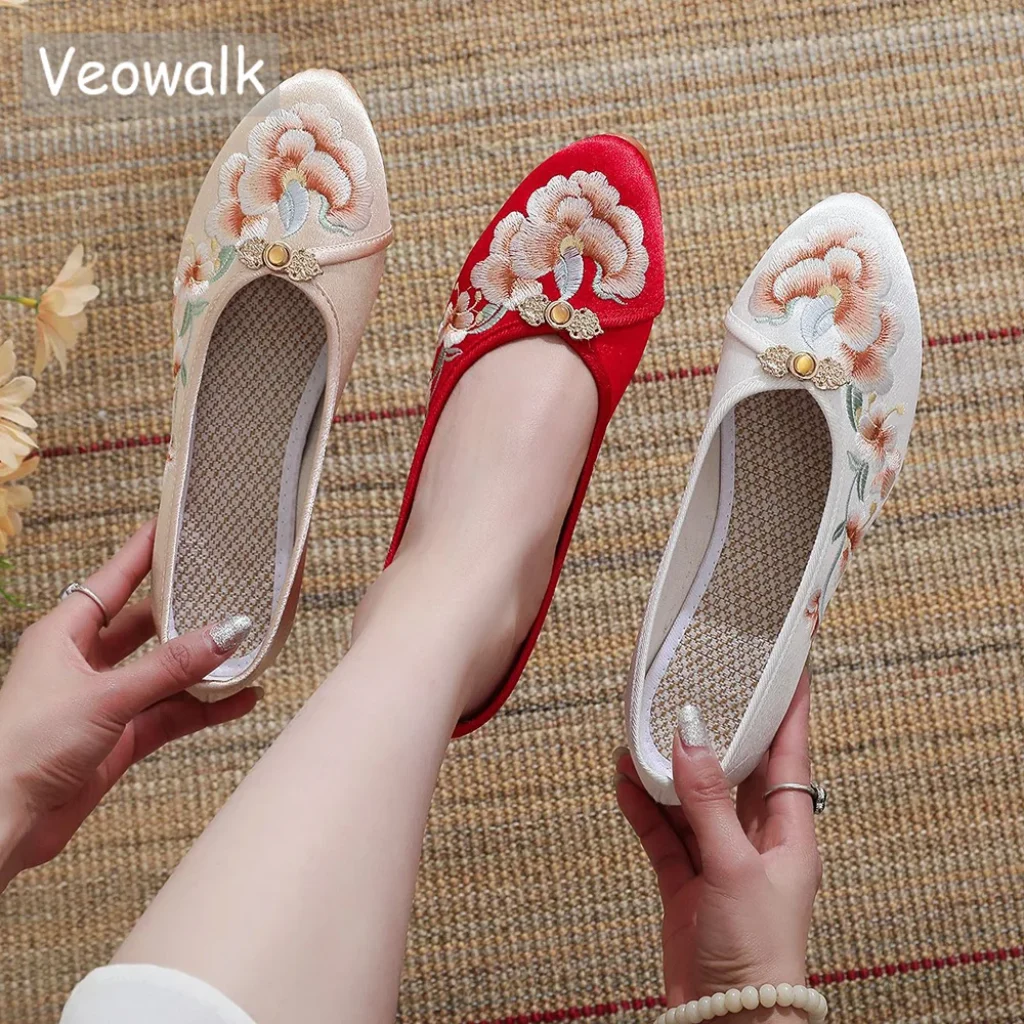 Veowalk Handmade Comfortable Pointed Toe Slip Women Pumps
