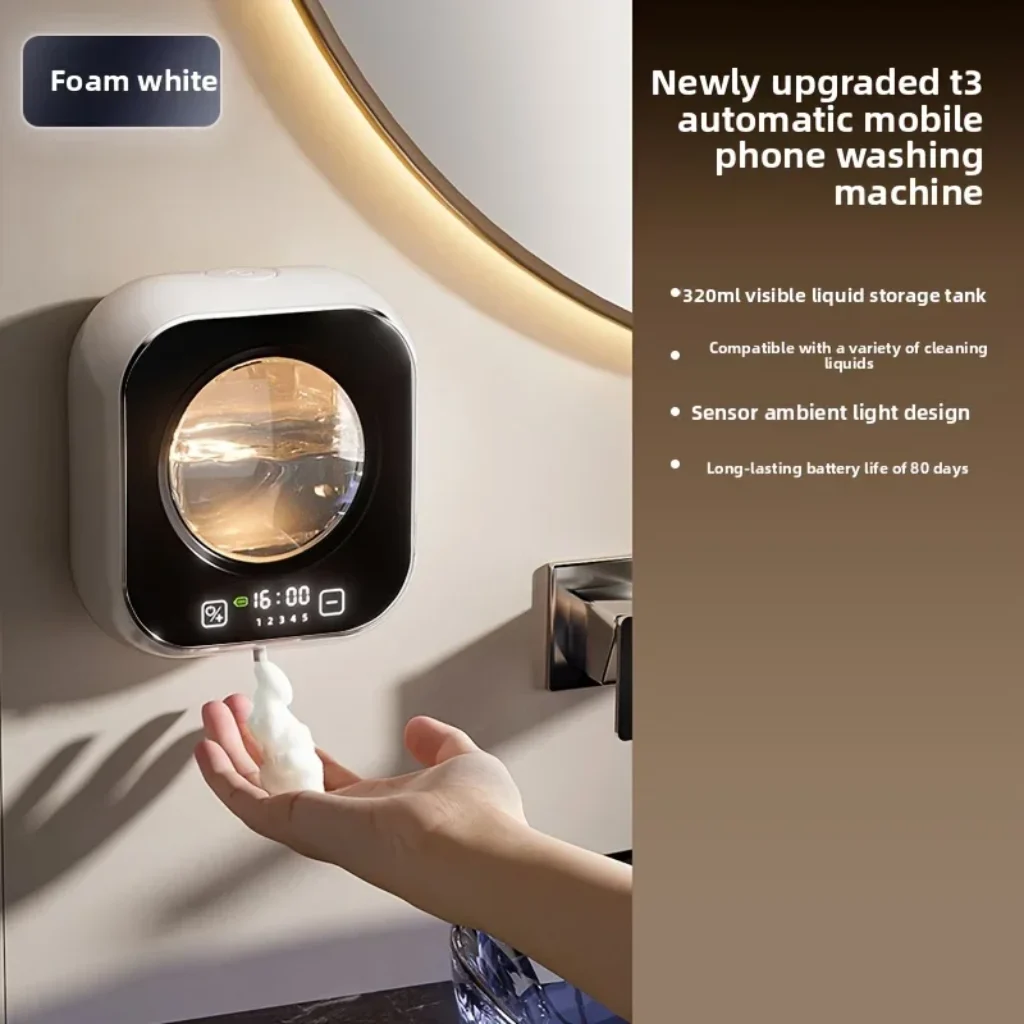 Wall-mounted smart soap dispenser, no-punch electric foam machine,