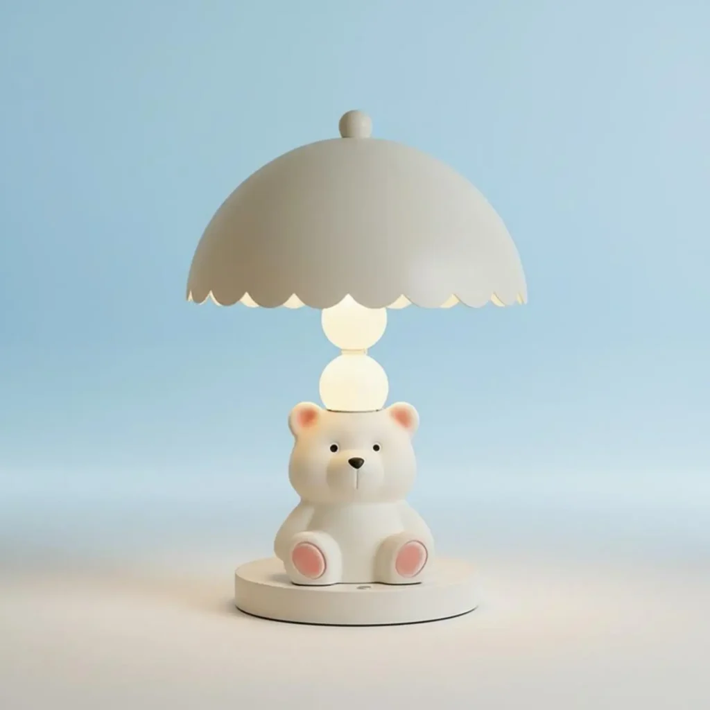 White Animal Table Lamp Press Control Animal Night