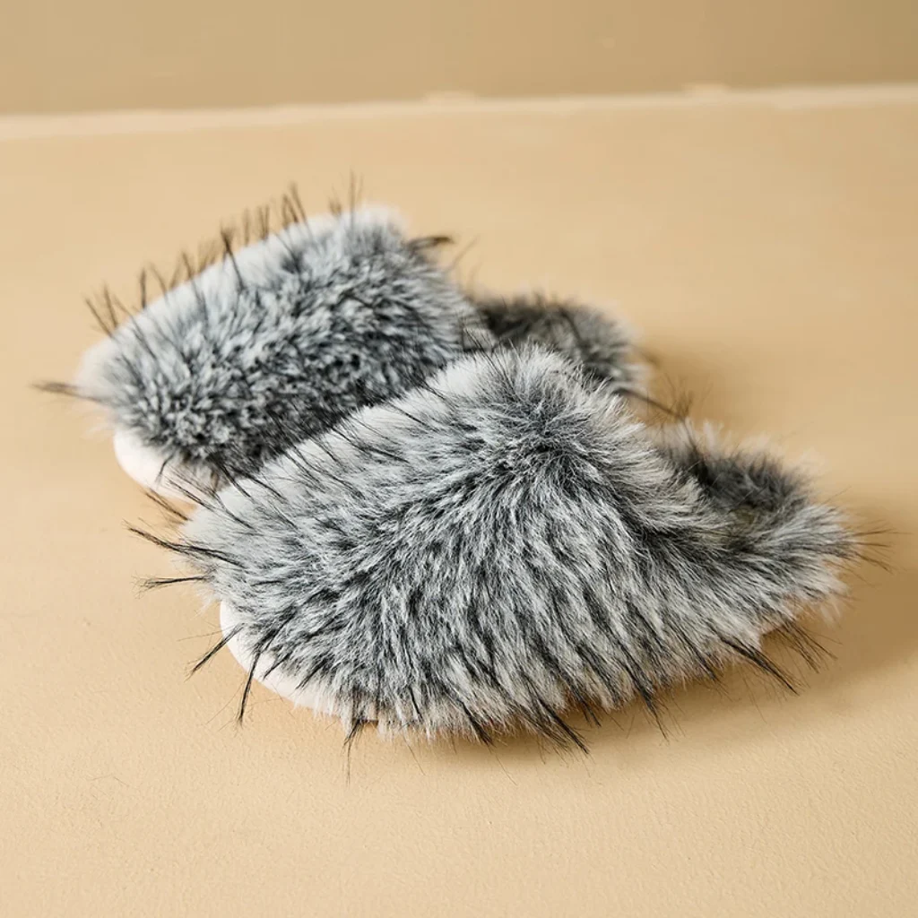 Winter Fluffy Women’s Slippers Home Flats Luxury Designer