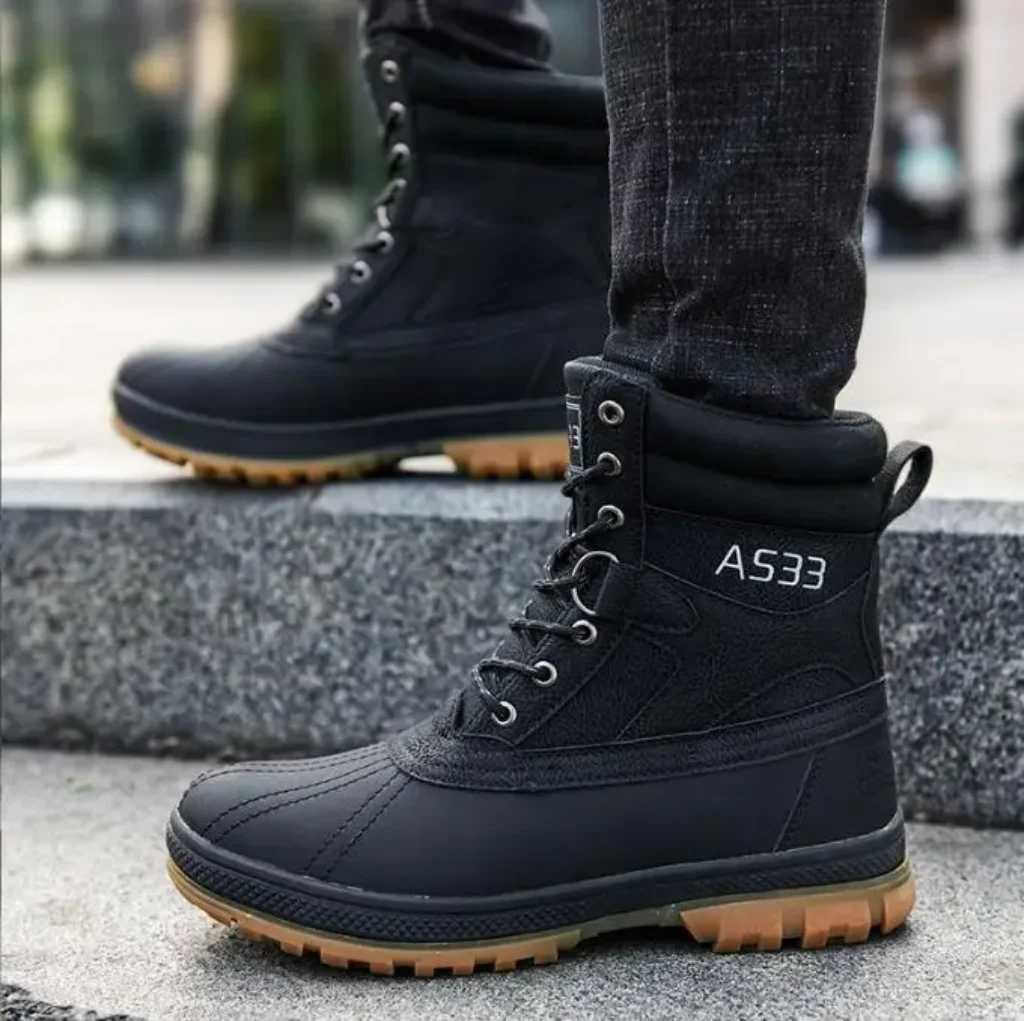 Winter Men’s Boots Platform Male Ankle Boots Cold-proof