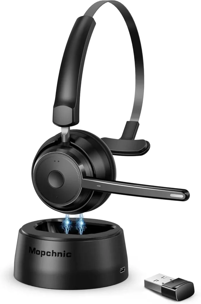 Wireless Bluetooth Headset AI Noise-Canceling Microphone & USB