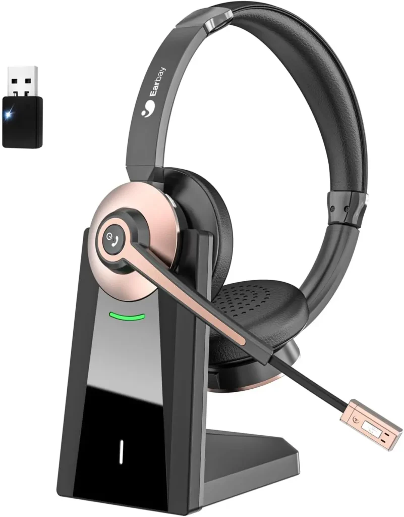 Wireless Headset Mic, Noise Canceling & Mute, USB