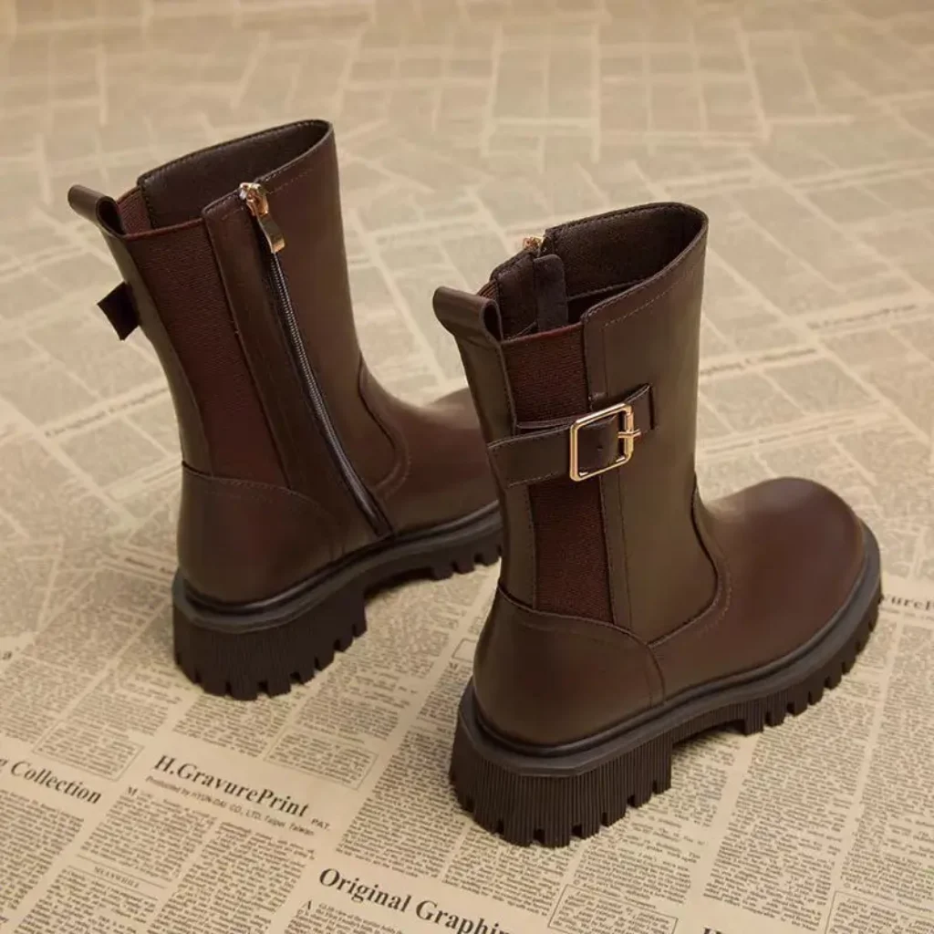 Women’s Half High Boots Round Toe Chelsea Ladies