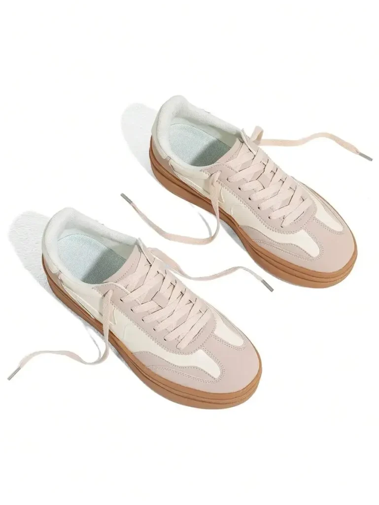 Womens Low Top Sneakers Round Toe Mesh Breathable