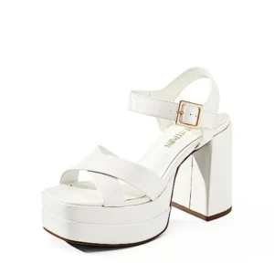 Women’s Platform Chunky Heels Square Open Toe Ankle