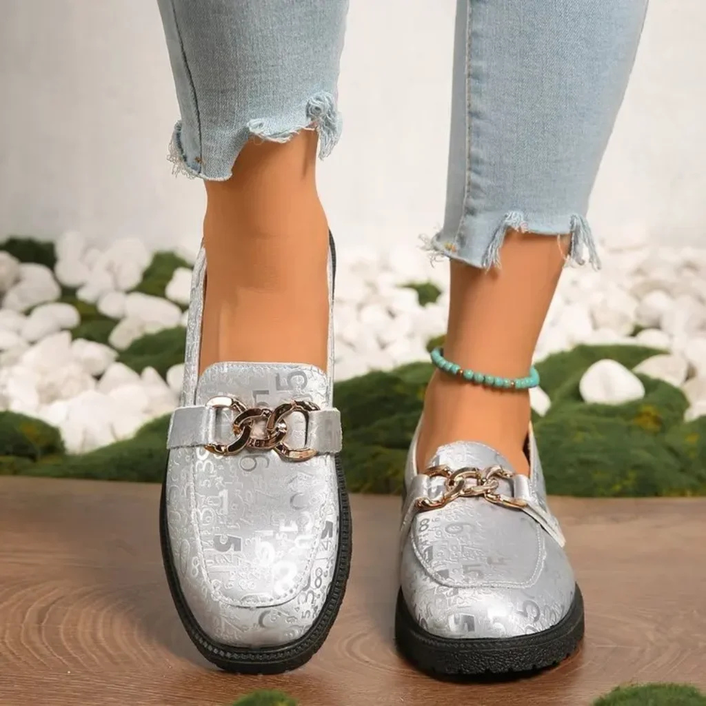 Women’s Shoes 2025 Loafers Women’s Fashion Printing Casual