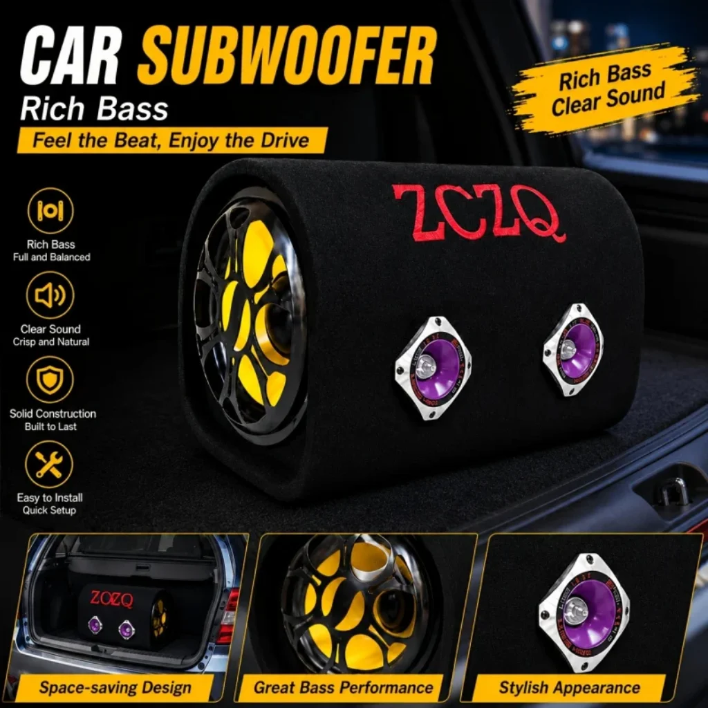 ZCZQ Car subwoofer speaker，Built-in amplifier 10 inch car/Truck/Marine