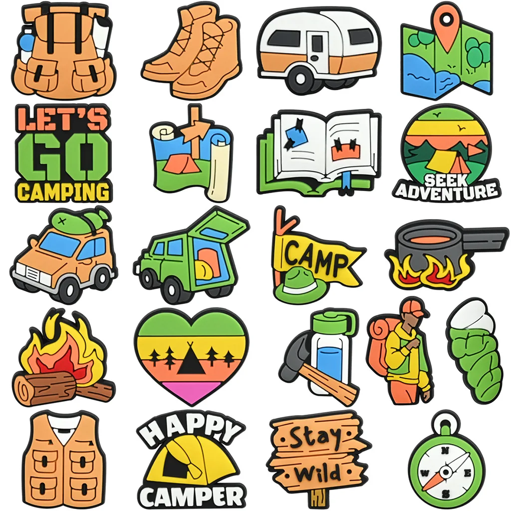 1/ Outdoor Camping Adventure PVC Shoe Charms Camper