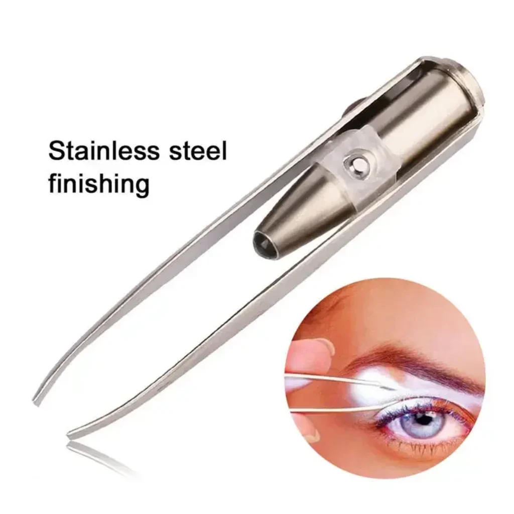 1/ Led Eyebrow Tweezers Stainless Steel Face Eyebrow