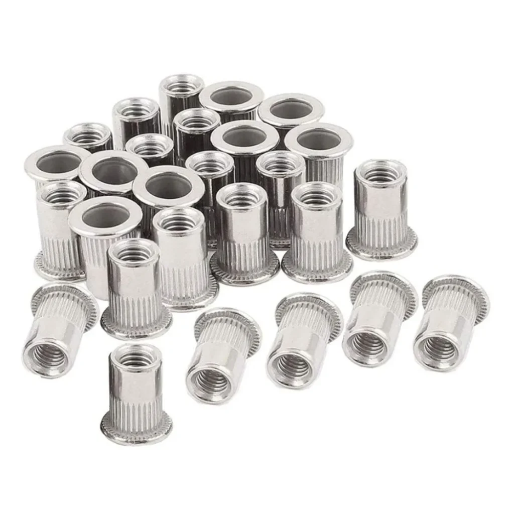 10/50/ Flat Head Threaded Rivet Insert Nutsert Cap