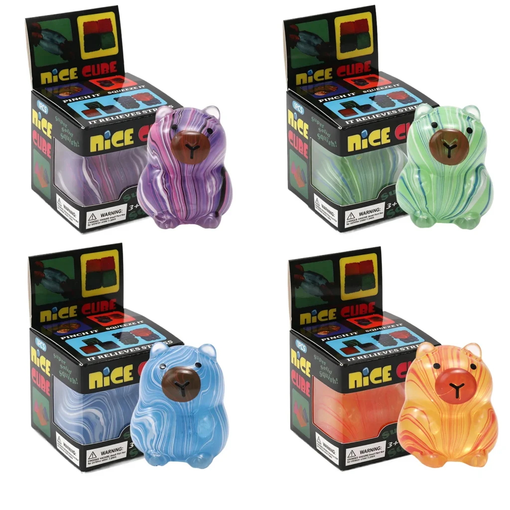 /Box TPR Maltose-Filled Swirl Capybara Squishy Toy Set,
